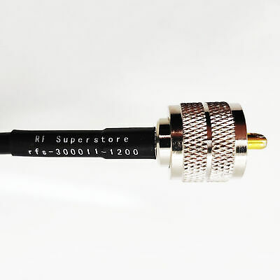 UHF Male (Plug) to UHF Male (Plug) LMR240 Cable Assembly, 1200 inch (100 ft) - Fresh Stock Dated December 2025