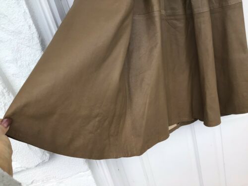 Vera Pelle Vintage Brown Leather Lined Long Skirt 46, (10 In The USA), Italy. - Fresh Stock Dated February 2026