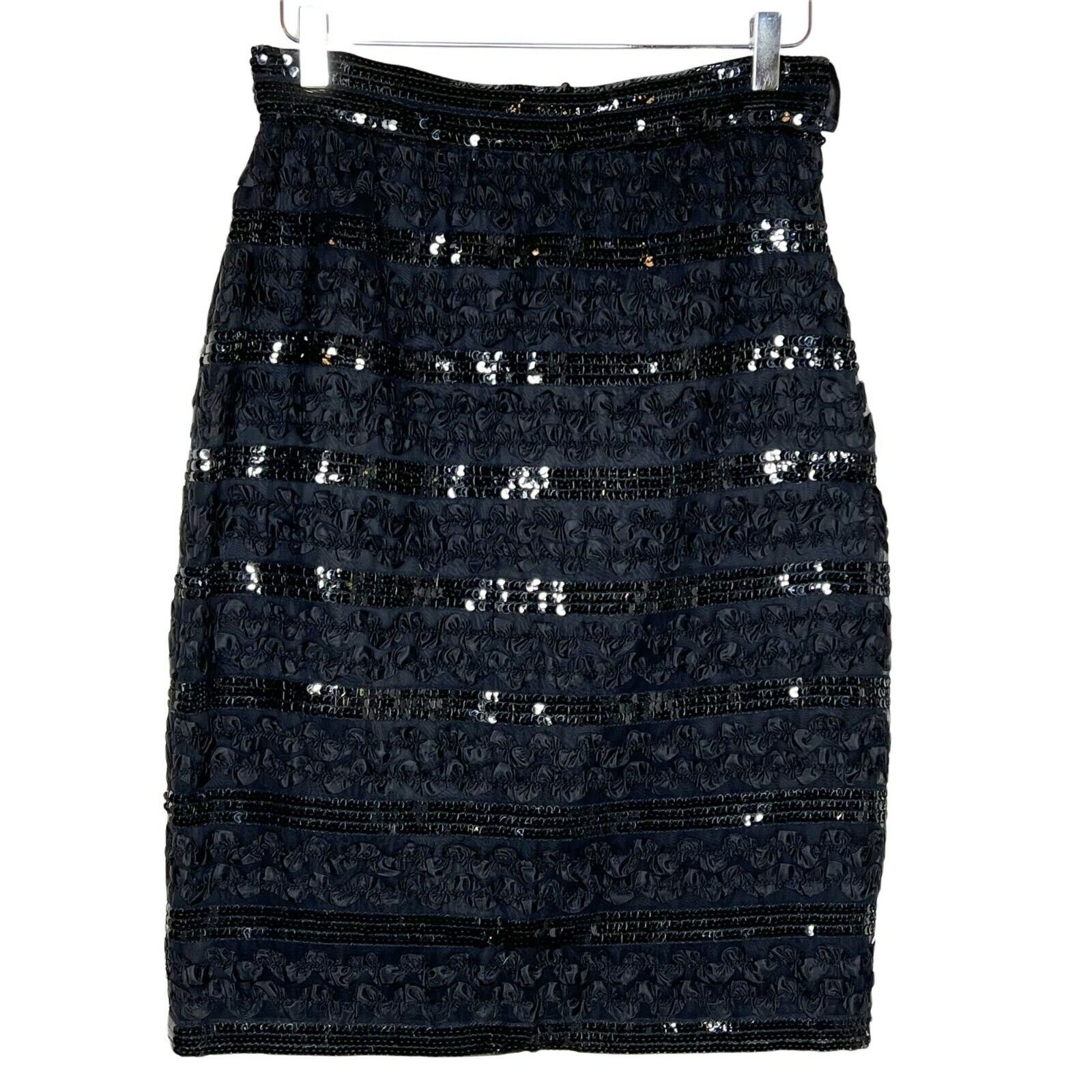 Victor Costa Sz M/L? Vintage 80's Sequin Ruffle Pencil Skirt Cocktail USA - Fresh Stock Dated March 2026