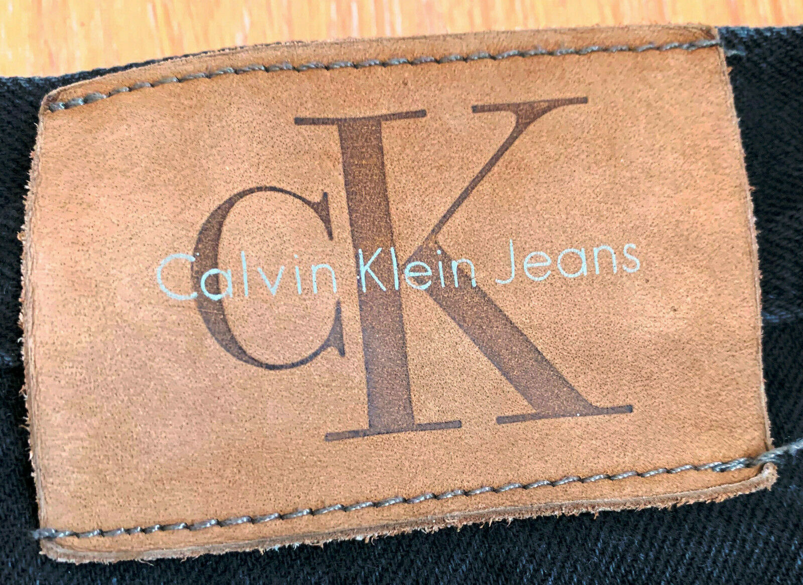 Calvin Klein Black Denim Skirt Size 10 Rivet Closure 100% Cotton Stonewash - Fresh Stock Dated February 2026