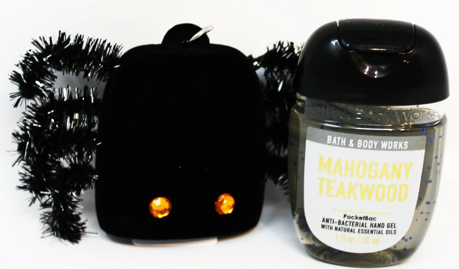 Bath & Body Works Pocketbac Hand Sanitizer Anti Bac Gel Holder BLACK SPIDER NEW - Fresh Stock Dated February 2026