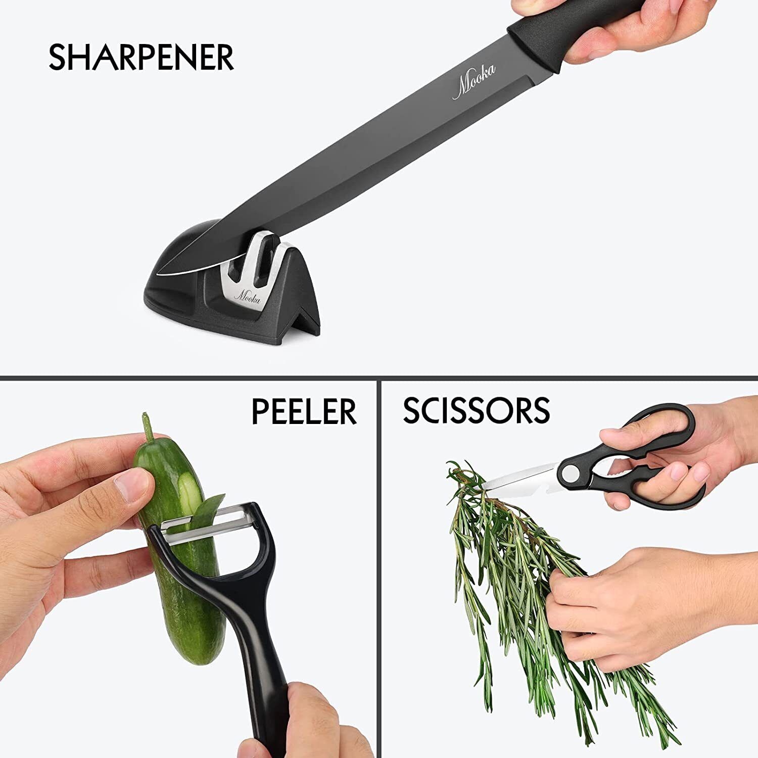 Knife Set Sharp Stainless Steel Professional Chef Cutlery Steak Kitchen Knives - Fresh Stock Dated February 2026