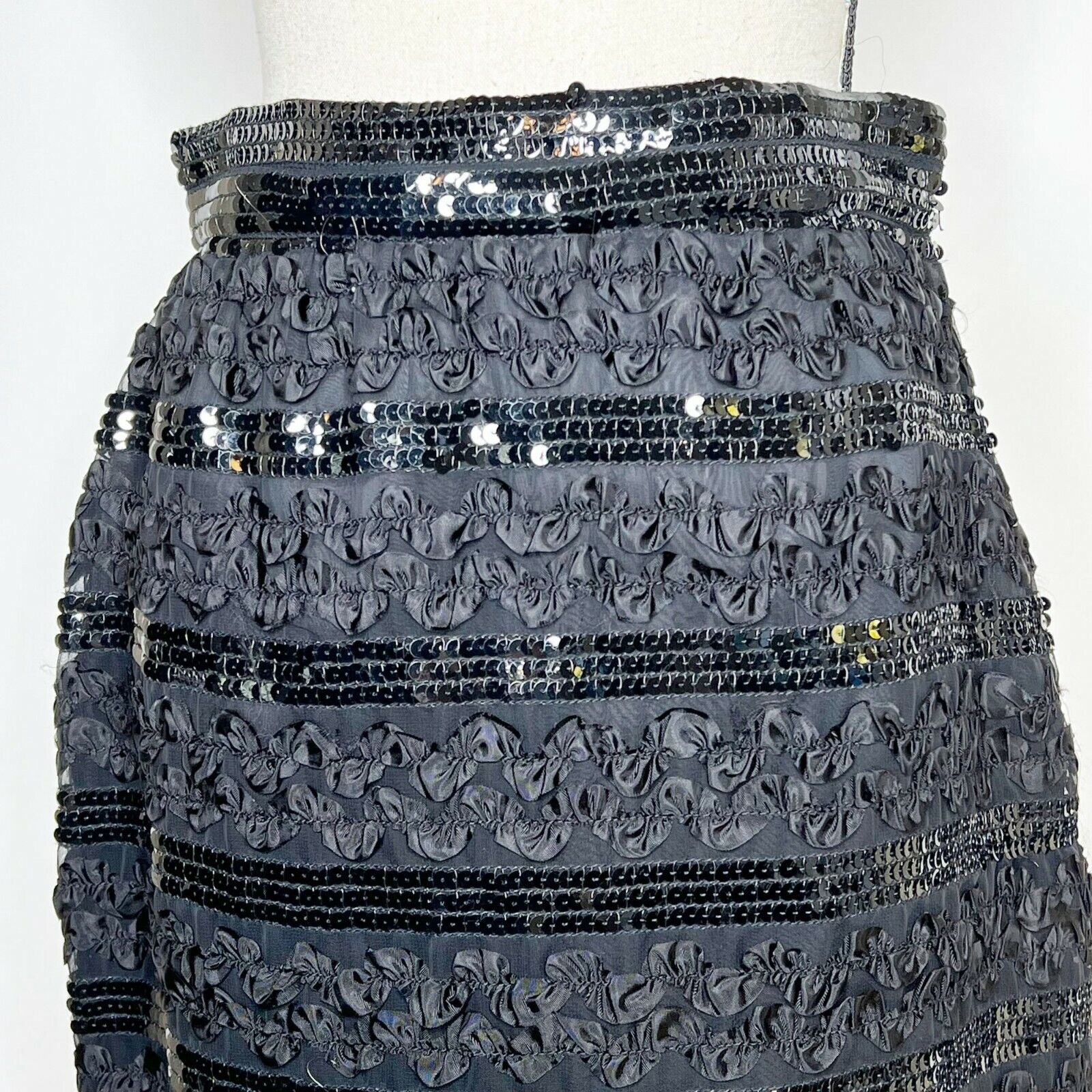 Victor Costa Sz M/L? Vintage 80's Sequin Ruffle Pencil Skirt Cocktail USA - Fresh Stock Dated March 2026