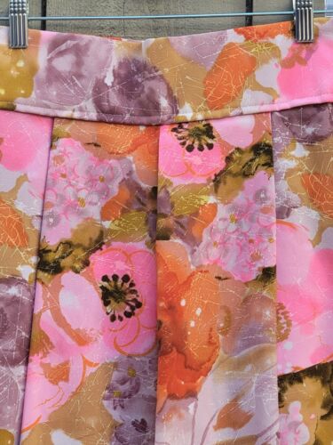 Vintage Pink Beige Purple Orange Floral Print 1970s Maxi Skirt - Fresh Stock Dated December 2025