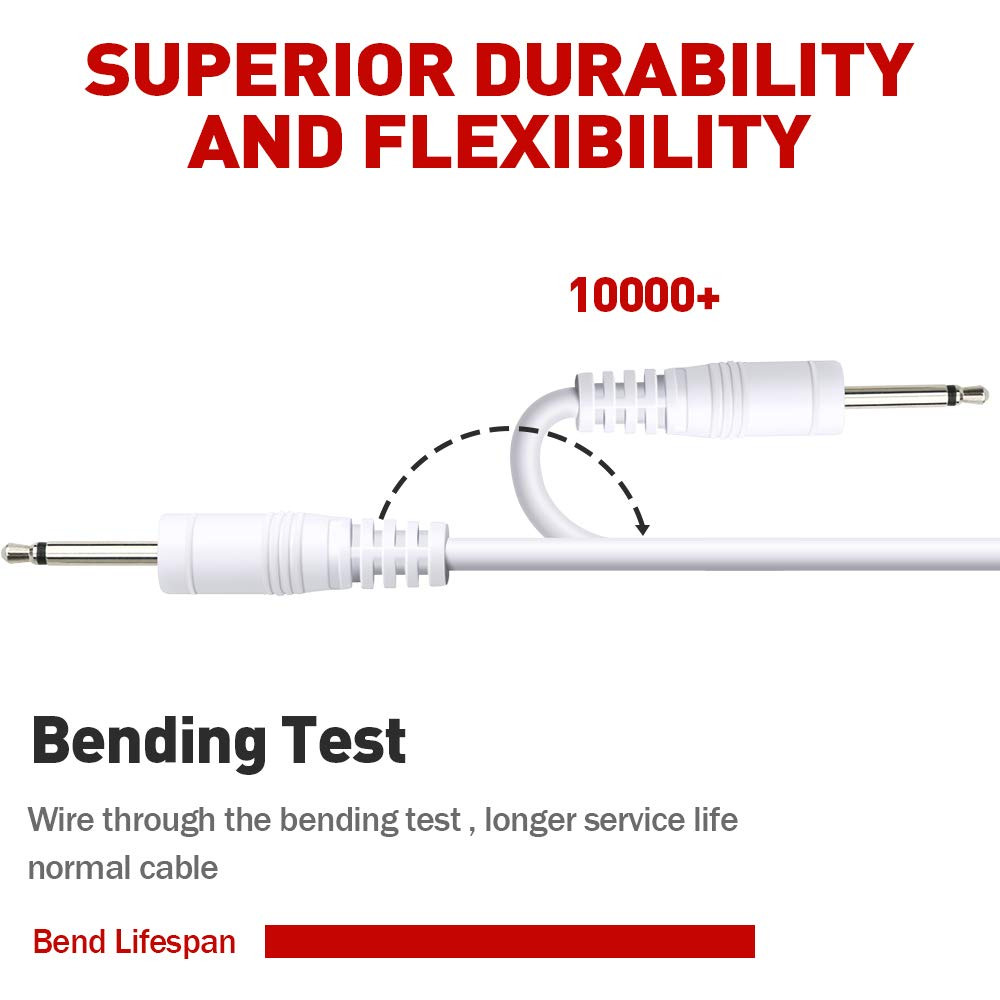 DC Charging Cable, 2 Pack Fast Replacement 2.5 mm Cable WHITE - Fresh Stock Dated February 2026