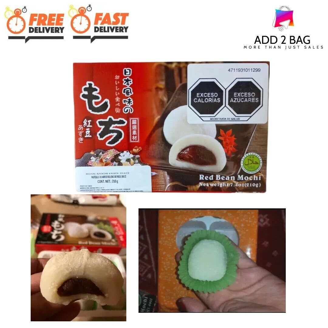 Royal Family Japanese Rice Cake Mochi Daifuku Red Bean 7.4 Ounce - Fresh Stock Dated February 2026