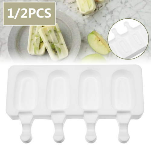 4/8 Cell Silicone DIY Frozen Ice Cream Mold Juice Popsicle Maker Lolly Mould - Fresh Stock Dated February 2026