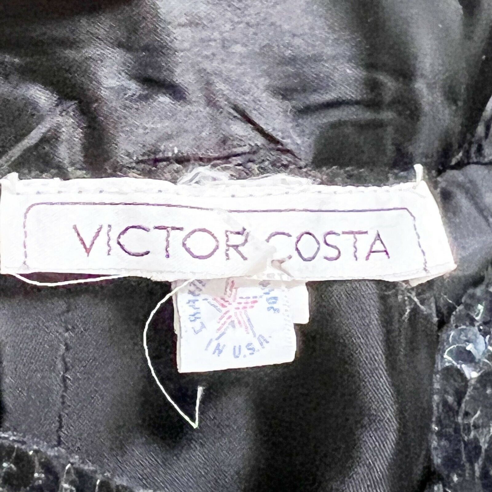 Victor Costa Sz M/L? Vintage 80's Sequin Ruffle Pencil Skirt Cocktail USA - Fresh Stock Dated March 2026