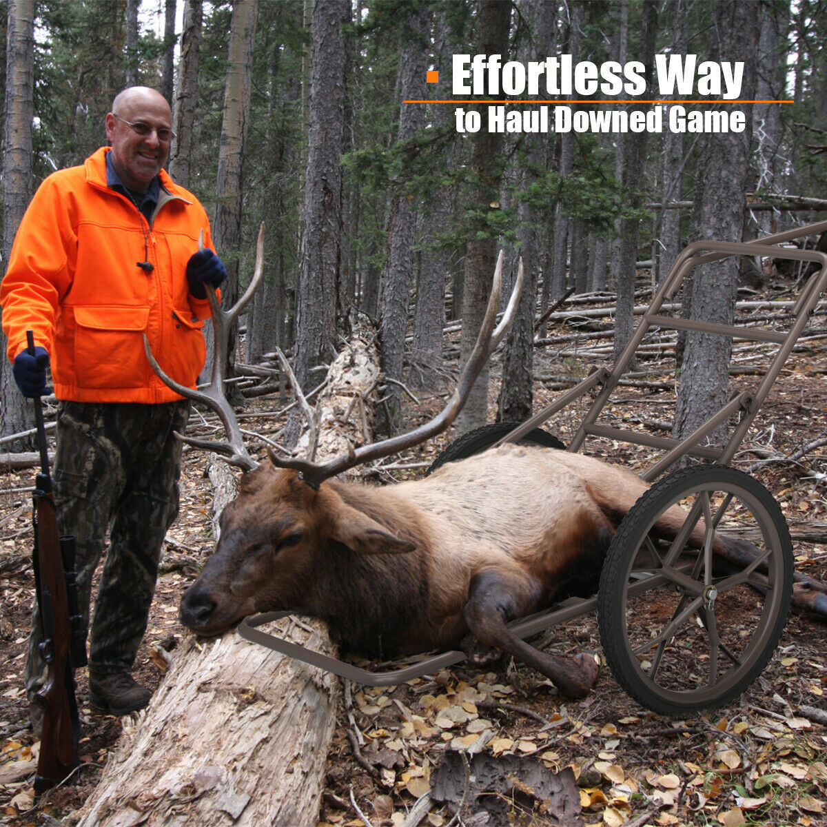 500LBS Folding Deer Cart Utility Hunting Luggage Cart Trolley Gear Dolly Cart - Fresh Stock Dated February 2026