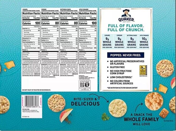 Quaker Rice Crisps Variety Pack (36 pk.) - Fresh Stock Dated February 2026