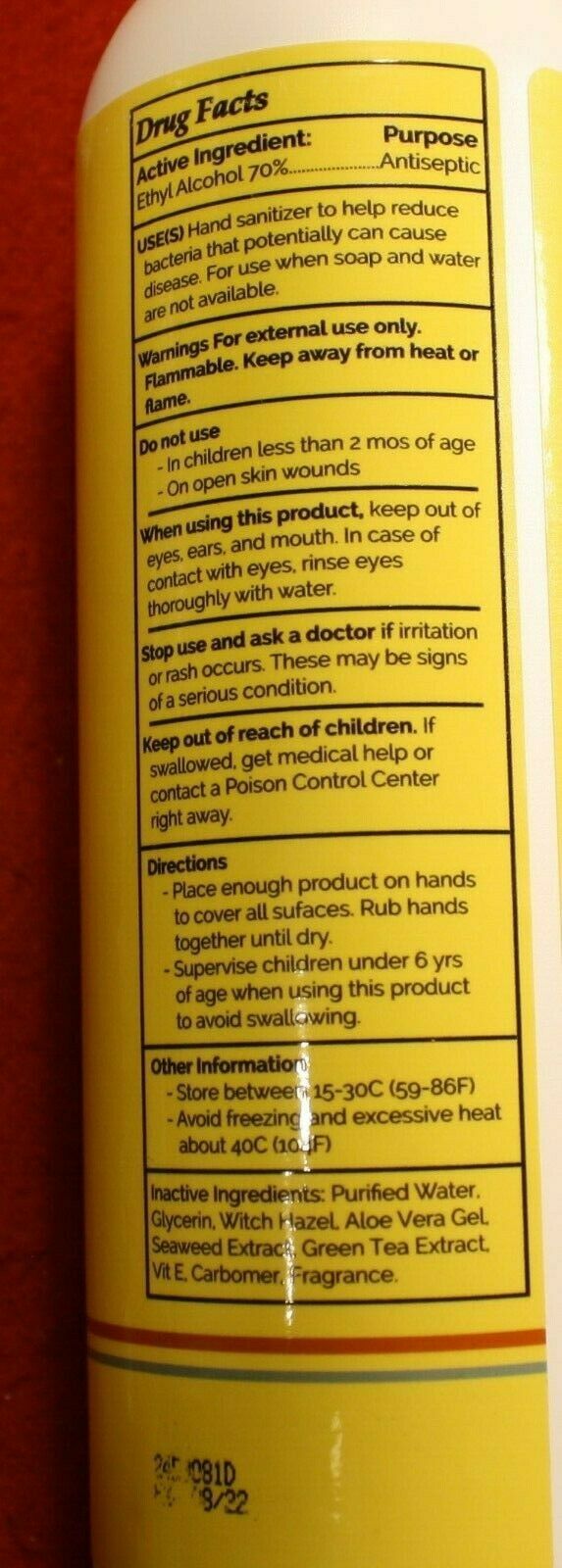 The Naked Bee 1-16 oz bottle Soothing Hand Sanitizer Orange Blossom Honey - Fresh Stock Dated February 2026