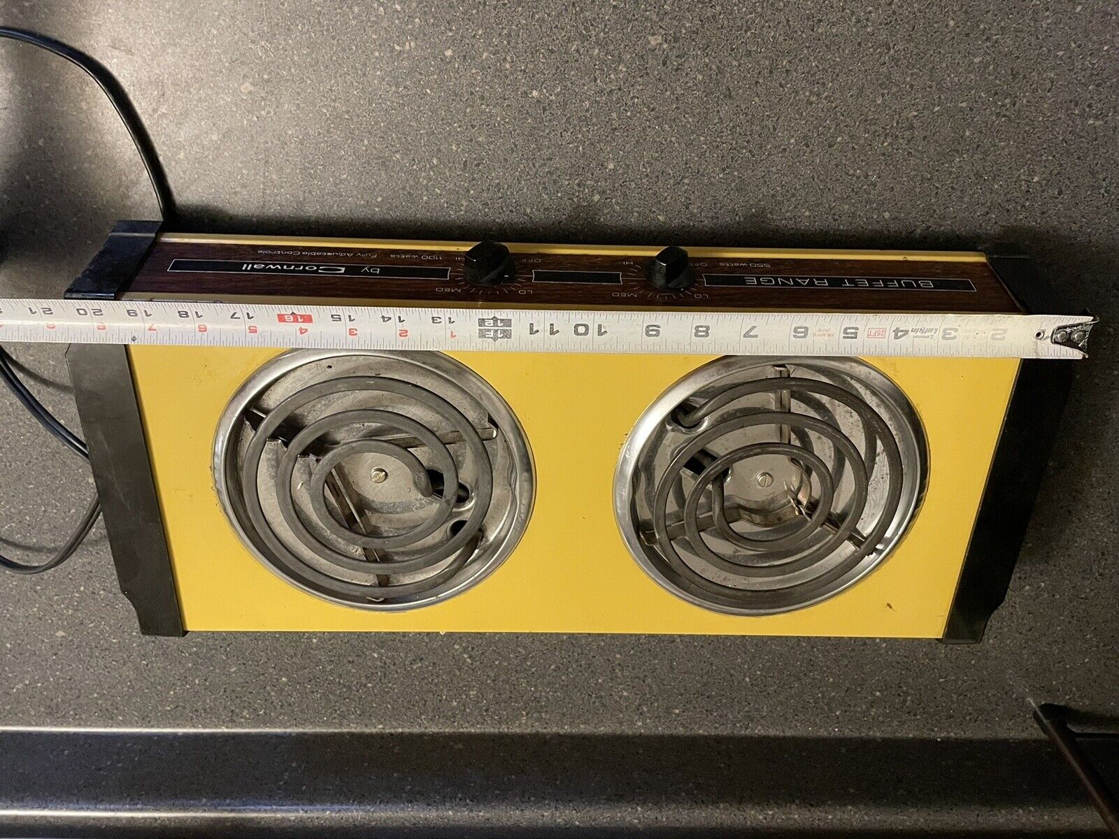 Rare Vintage Table Top Gold Range Electric 2 Burner Stove Cook Top Works Great - Fresh Stock Dated February 2026