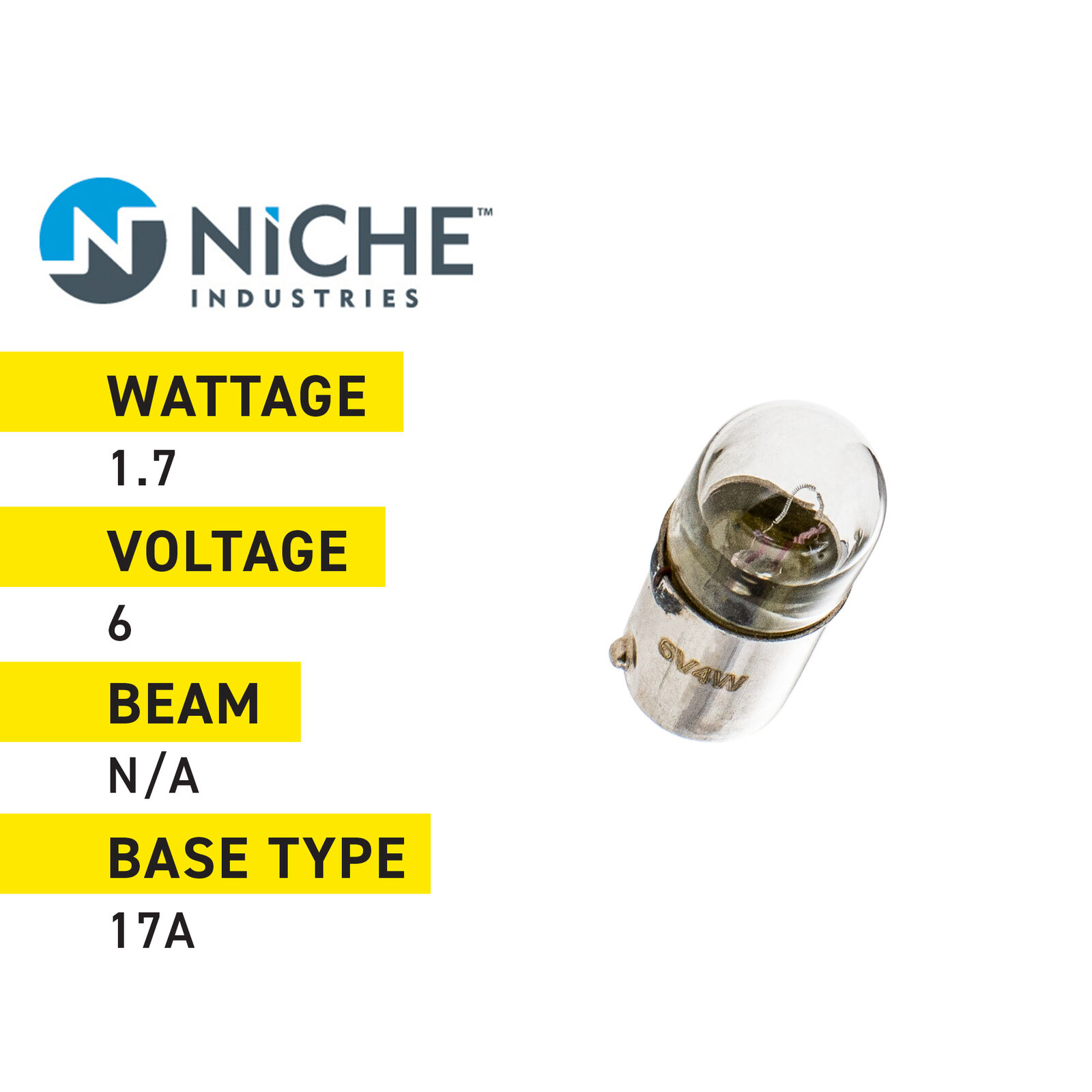 NICHE 17A Speedometer Bulb for Yamaha DT1 DT125 Suzuki TS250 2 Pack - Fresh Stock Dated February 2026