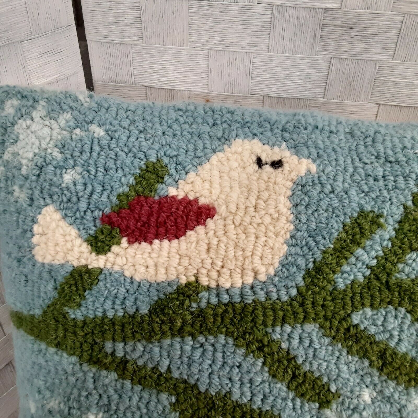 The Company Store Woven Winter 2 Birds Decorative Pillow Unique - Fresh Stock Dated February 2026