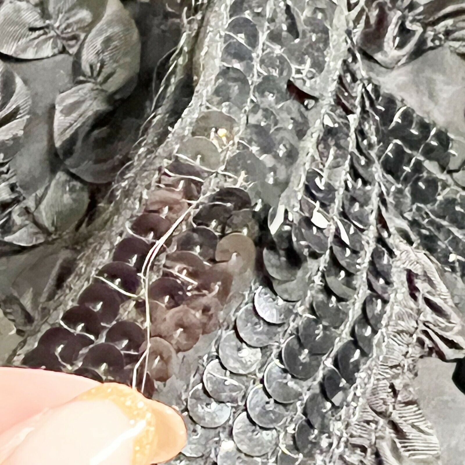 Victor Costa Sz M/L? Vintage 80's Sequin Ruffle Pencil Skirt Cocktail USA - Fresh Stock Dated March 2026