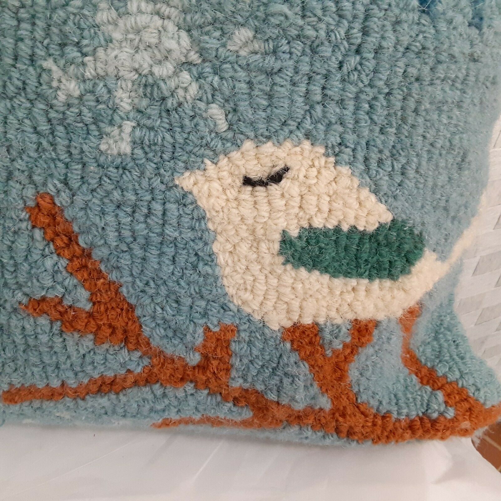 The Company Store Woven Winter 2 Birds Decorative Pillow Unique - Fresh Stock Dated February 2026
