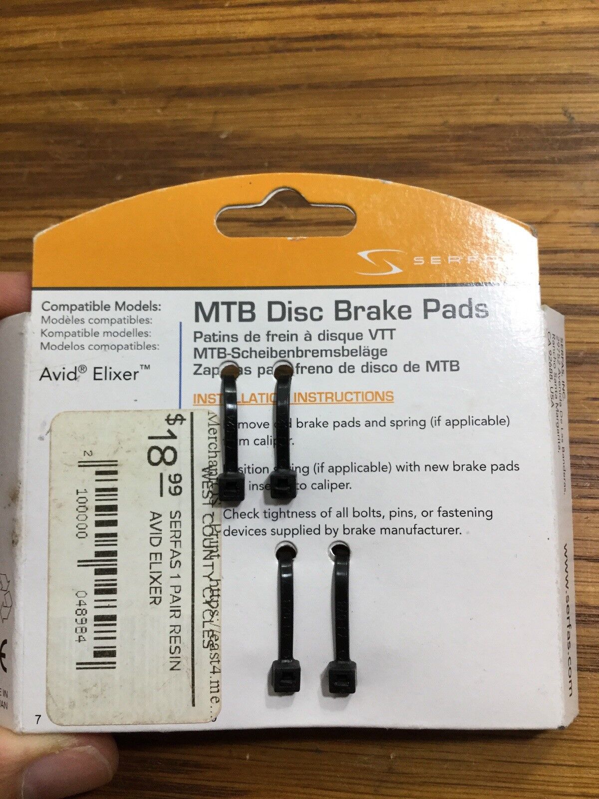 Serfas Mtb Disc Brake Oads Avid Elixer  (6227) - Fresh Stock Dated February 2026