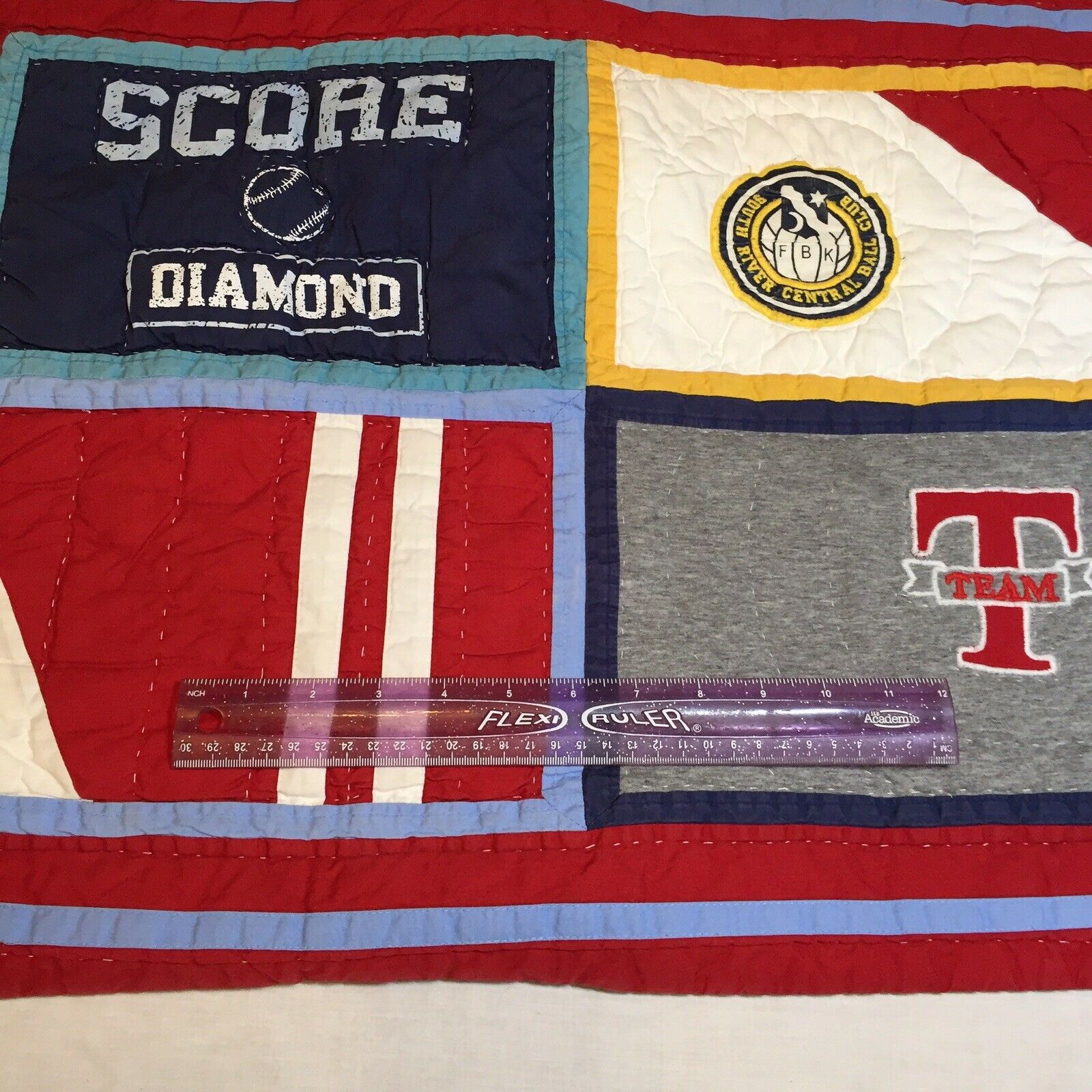 Standard Pillow Sham Pottery Barn Kid's Varsity Sports Quilted 20