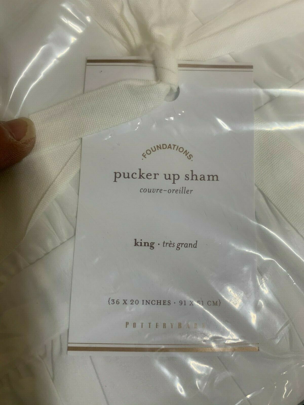 Pucker Up Sham-King-White - Fresh Stock Dated February 2026