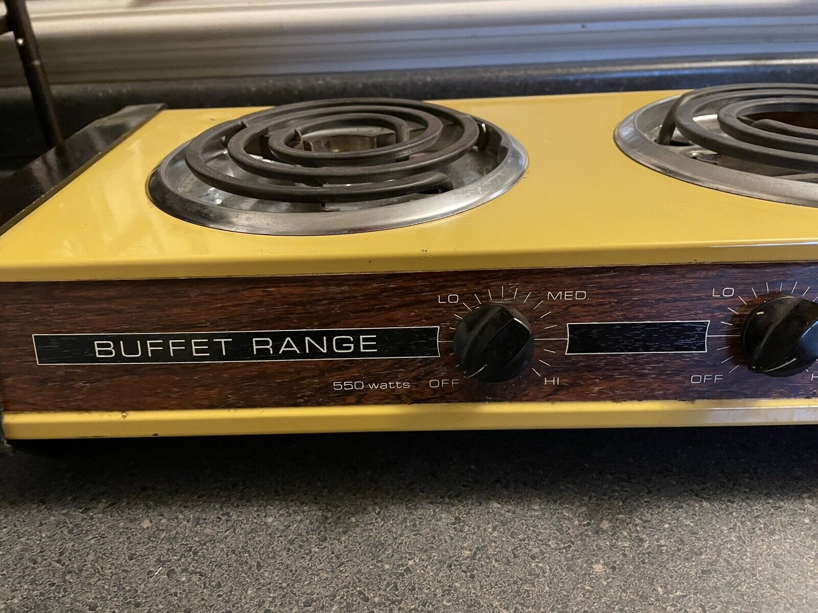 Rare Vintage Table Top Gold Range Electric 2 Burner Stove Cook Top Works Great - Fresh Stock Dated February 2026