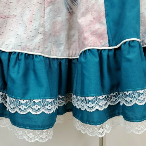 Vintage Tater Sax Western Prairie Skirt Small Teal Blue Ruffle Lace Gunne Style - Fresh Stock Dated February 2026