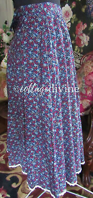 Blue Rose Gunne Sax Gunnies Vtg 1970s Calico Floral Rayon Prairie Skirt - Fresh Stock Dated February 2026