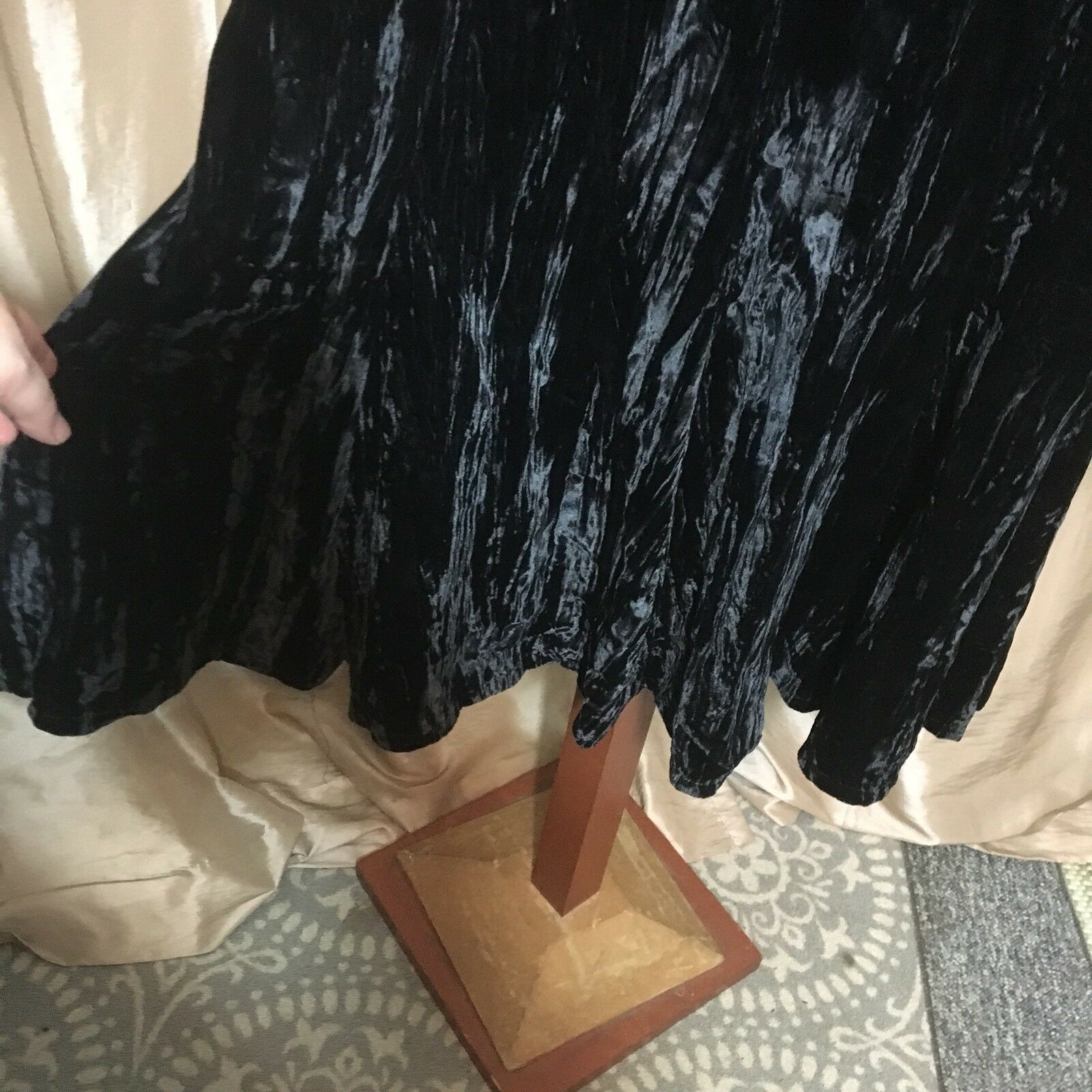 VTG The Strawberry Plant by Dorothy Schoelen Skirt SZ 10 Crushed Black Velvet - Fresh Stock Dated February 2026