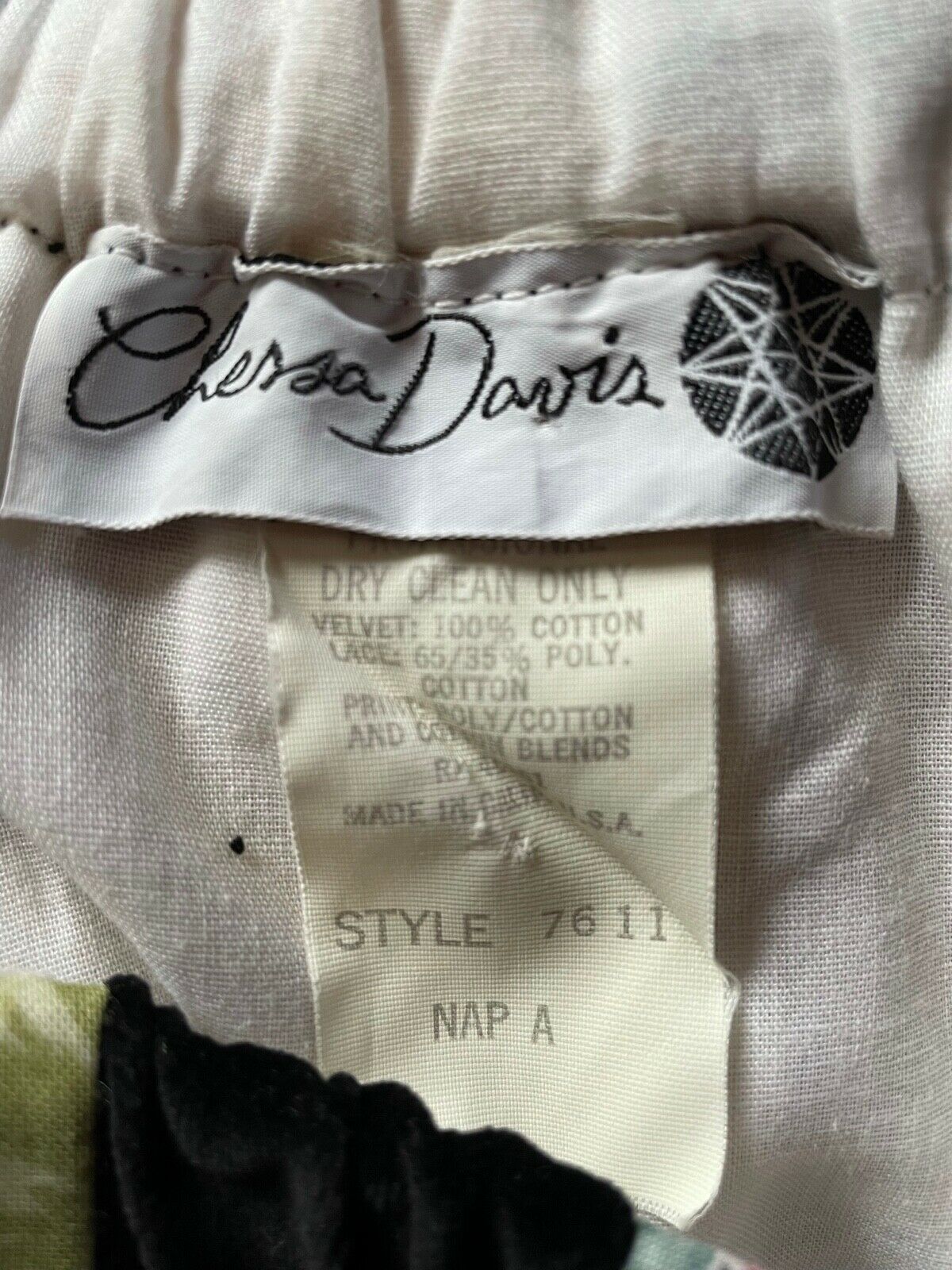 Vintage 70'S CHESSA DAVIS Velvet Lace COTTAGECORE Floral Maxi Belted Skirt - M - Fresh Stock Dated March 2026