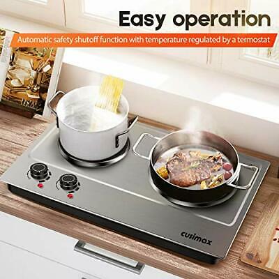 Electric Cooktop Burner Double Stove Hot Plate Countertop Portable Cooking Iron - Fresh Stock Dated December 2025
