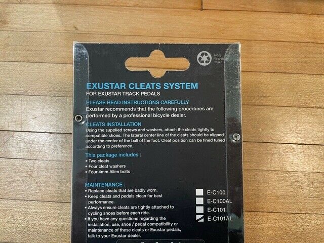 Exustar E-C101AL Cleats for Toe Clip Pedals, 3 Bolt Compatible L'Eroica or Track - Fresh Stock Dated December 2025