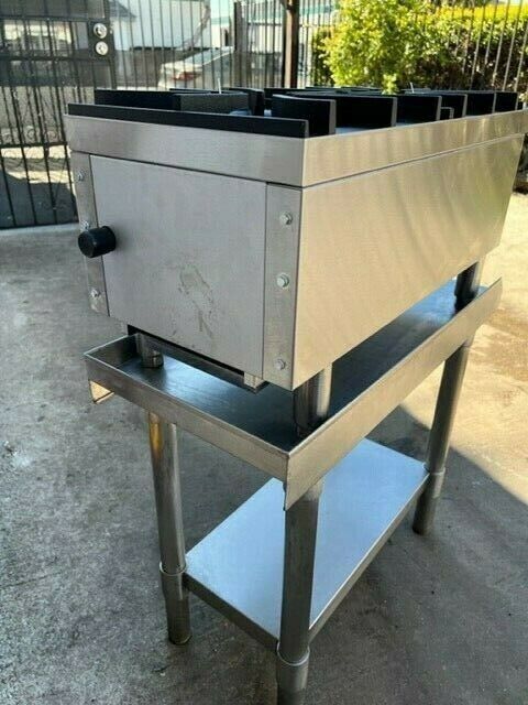 New Hot Plate 2 Burner Natural Gas Heavy Duty Stainless Steel Liftoff Cast Iron - Fresh Stock Dated February 2026