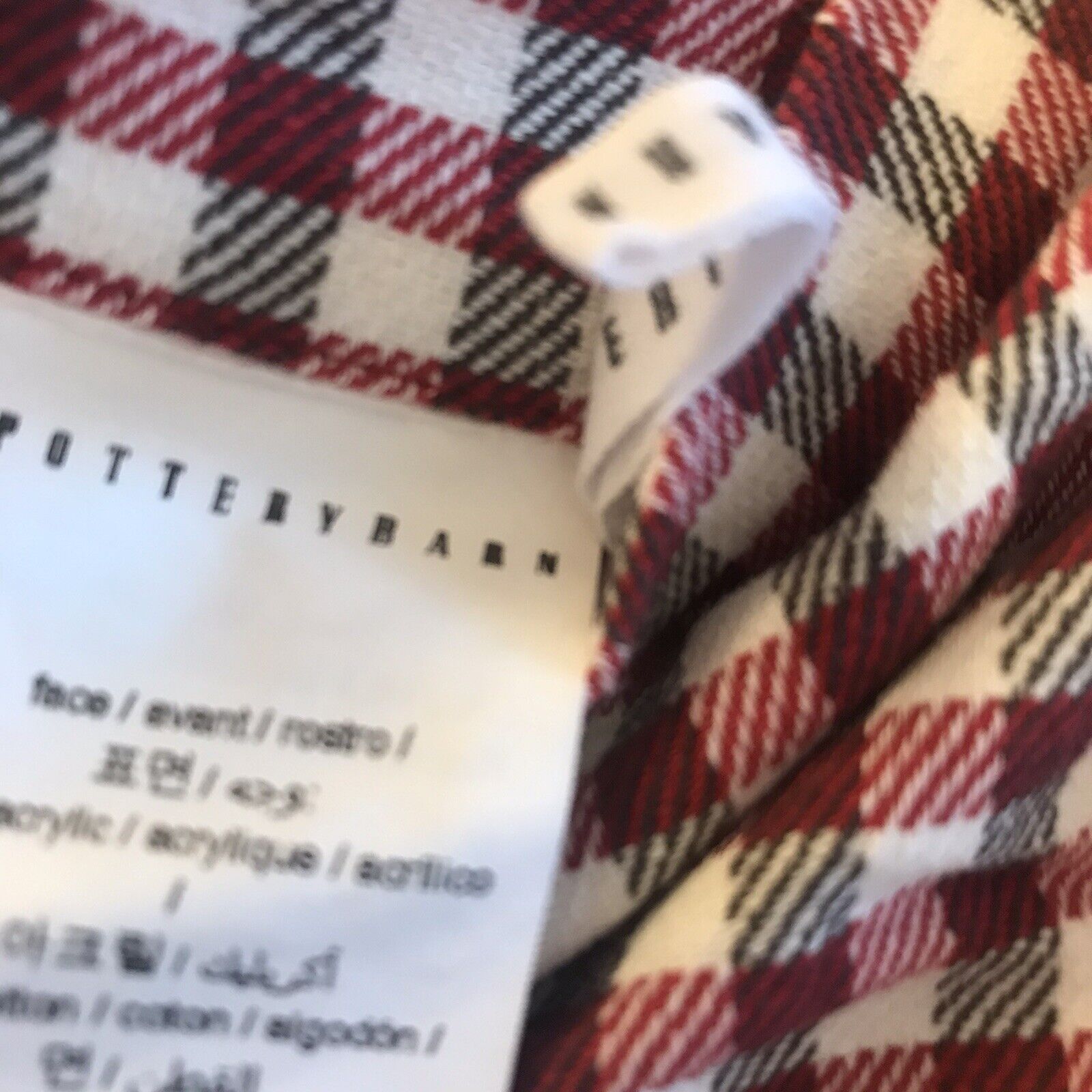 Pottery Barn Easton Plaid Patchwork Standard Sham Red Black Gray White - Fresh Stock Dated February 2026