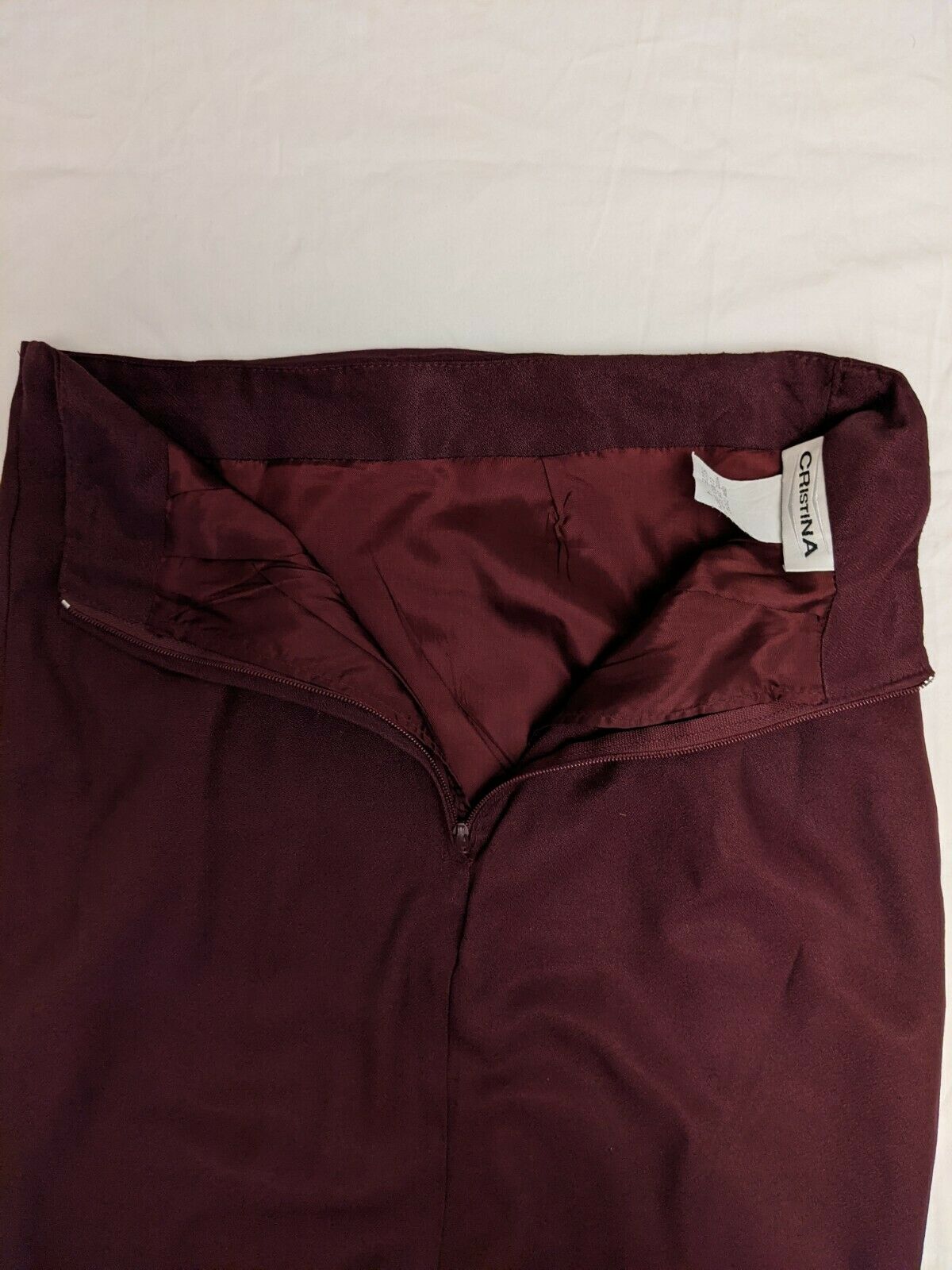 Vintage “Cristina” Pencil Skirt-Deep Maroon- Size 4 - Fresh Stock Dated December 2025