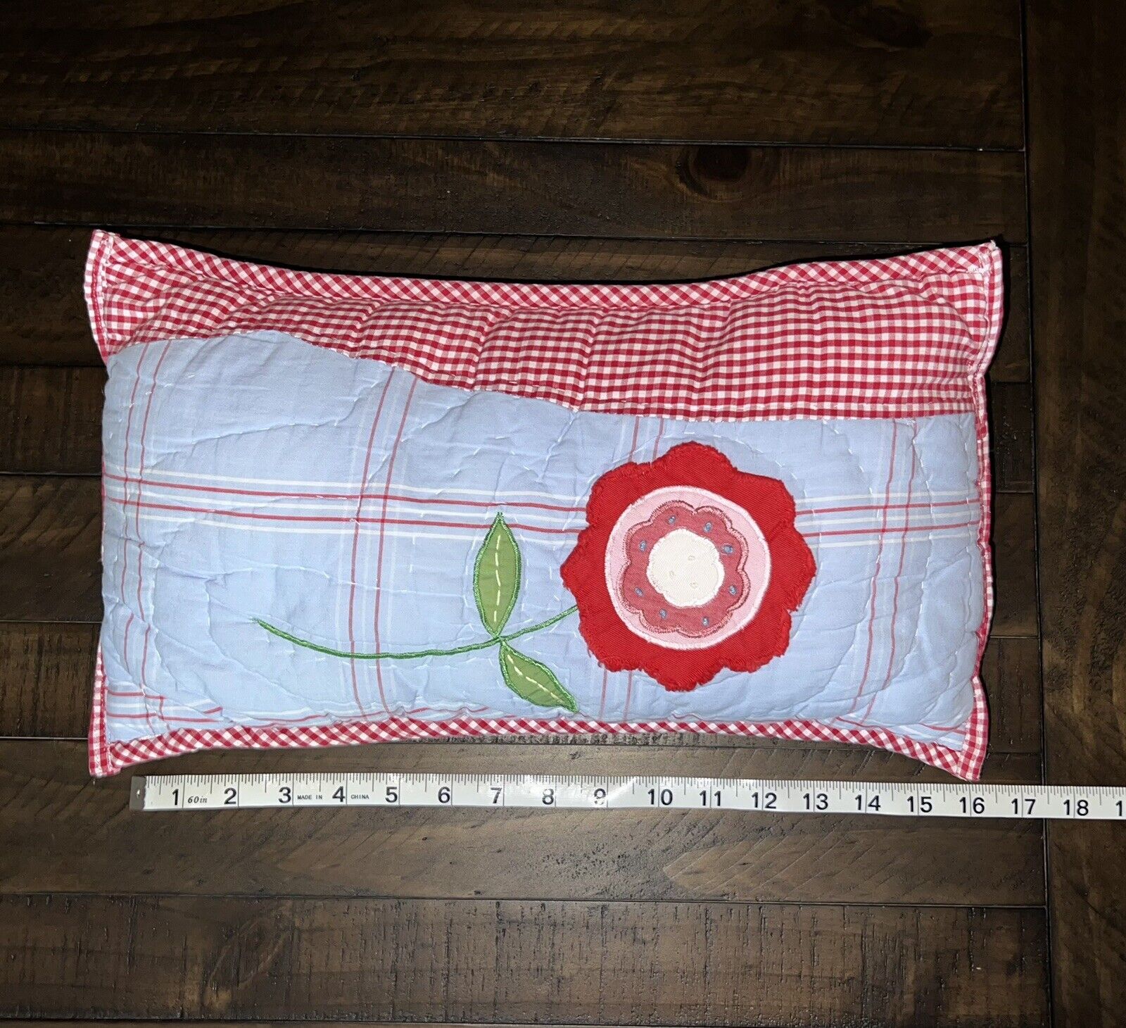 Decorative Pillow Made with Pottery Barn Sweet Strawberry Red Gingham Fabric - Fresh Stock Dated February 2026