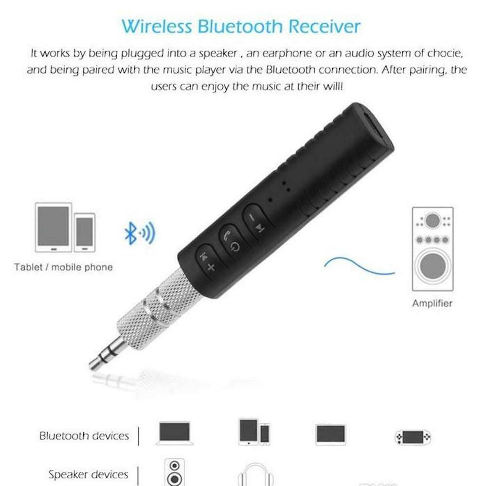 Wireless Bluetooth Receiver 3.5mm aux FOR HEADPHONES Stereo Music Car Adapter - Fresh Stock Dated February 2026