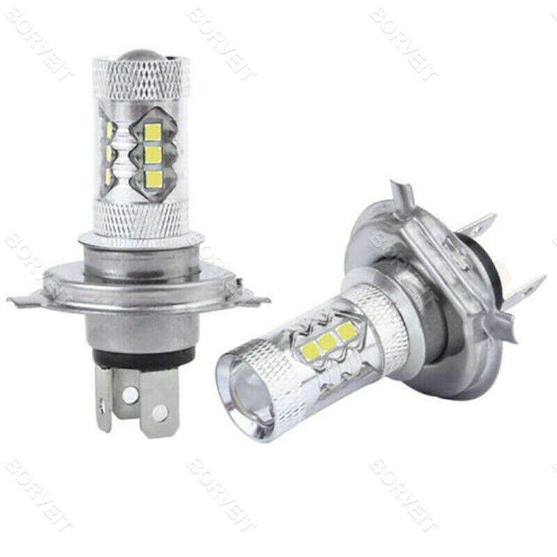 2x 80W H4 Xenon white LED Headlight Replace Bulb Fit Honda GL1500 Goldwing 88-97 - Fresh Stock Dated February 2026