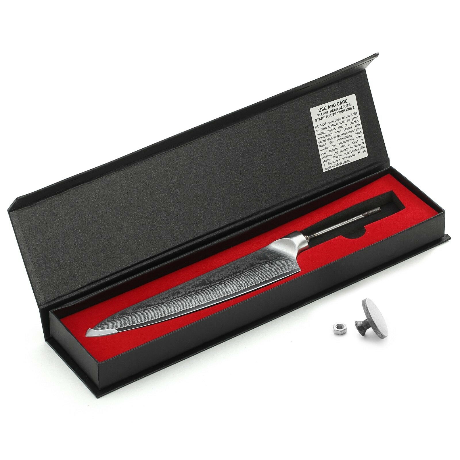 KATSURA Damascus AUS 10 woodworker Gyuto Chef knife blank 8 inch-No logo - Fresh Stock Dated December 2025