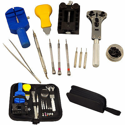 13 pc Watch Repair Tool Kit Zip Case Battery Opener Link Pin Remover Screwdriver - Fresh Stock Dated December 2025