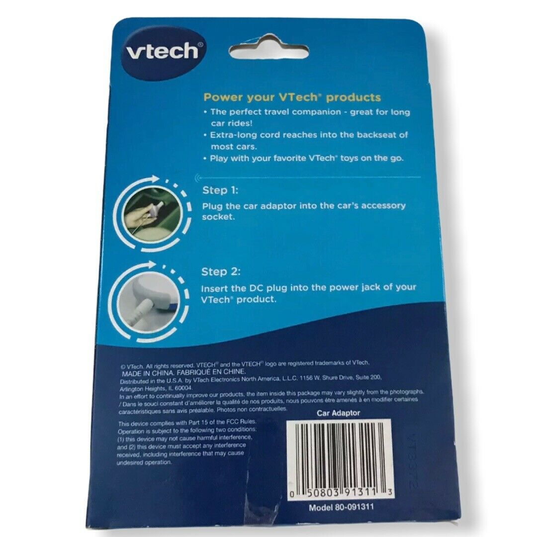 Vtech Car Adaptor/ For Use With All Compatible VTech Products - Fresh Stock Dated February 2026