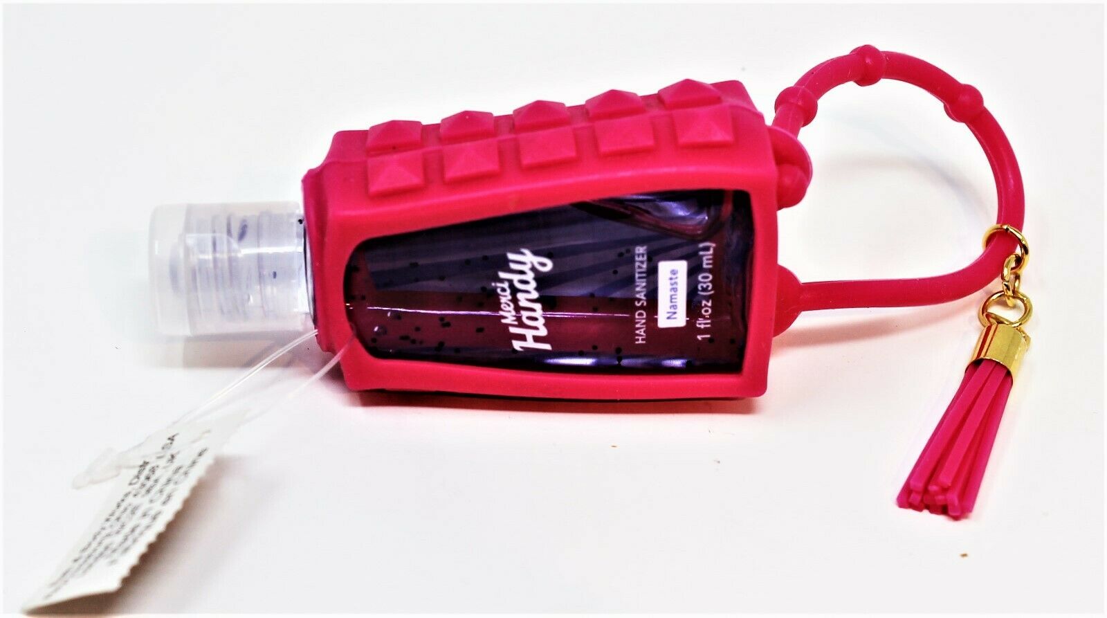 Bath Body Works Pocketbac Hand Sanitizer Holder +Bigelow AntiBac Gel PINK TASSEL - Fresh Stock Dated February 2026
