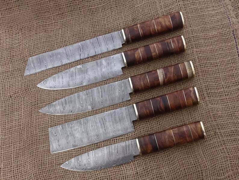 Chef Knife set ,Hand Forged Kitchen knives set  , Best Gift For Mother - Fresh Stock Dated December 2025