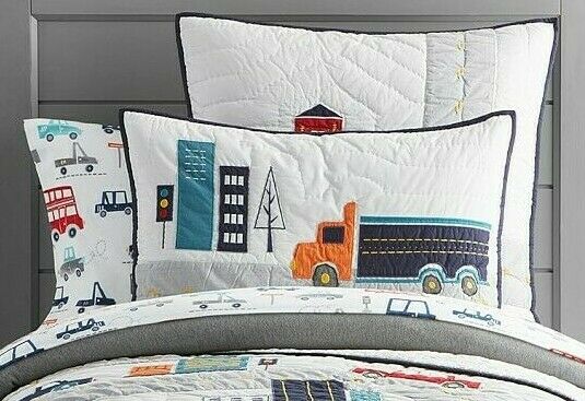 Pottery Barn Kids THINGS THAT GO Quilted Sham STANDARD NEW #P133 - Fresh Stock Dated December 2025