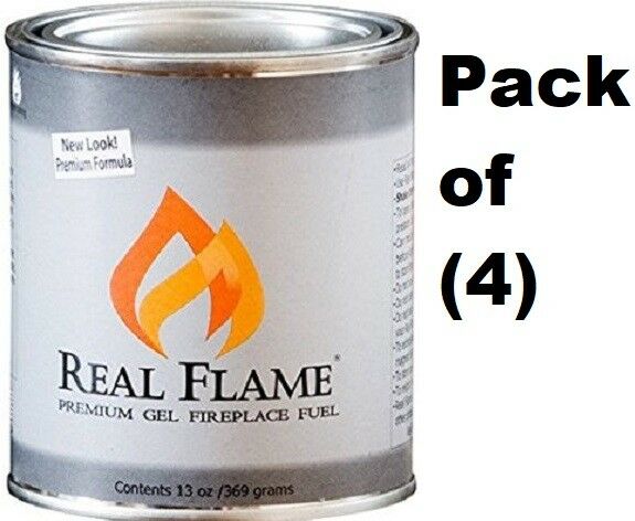 Real Flame 2112 13 oz Premium Gel Sootless Fireplace Fuel - Pack of  4 - Fresh Stock Dated December 2025