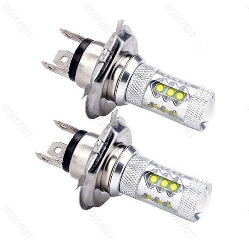 2x 80W H4 Xenon white LED Headlight Replace Bulb Fit Honda GL1500 Goldwing 88-97 - Fresh Stock Dated February 2026