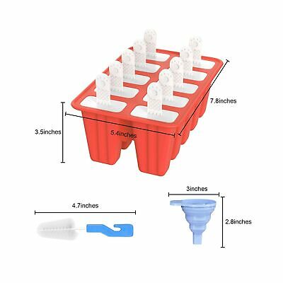 10 Cavities Silicone Popsicle Molds Homemade Ice Pop Molds Popsicle Maker Mold w - Fresh Stock Dated December 2025