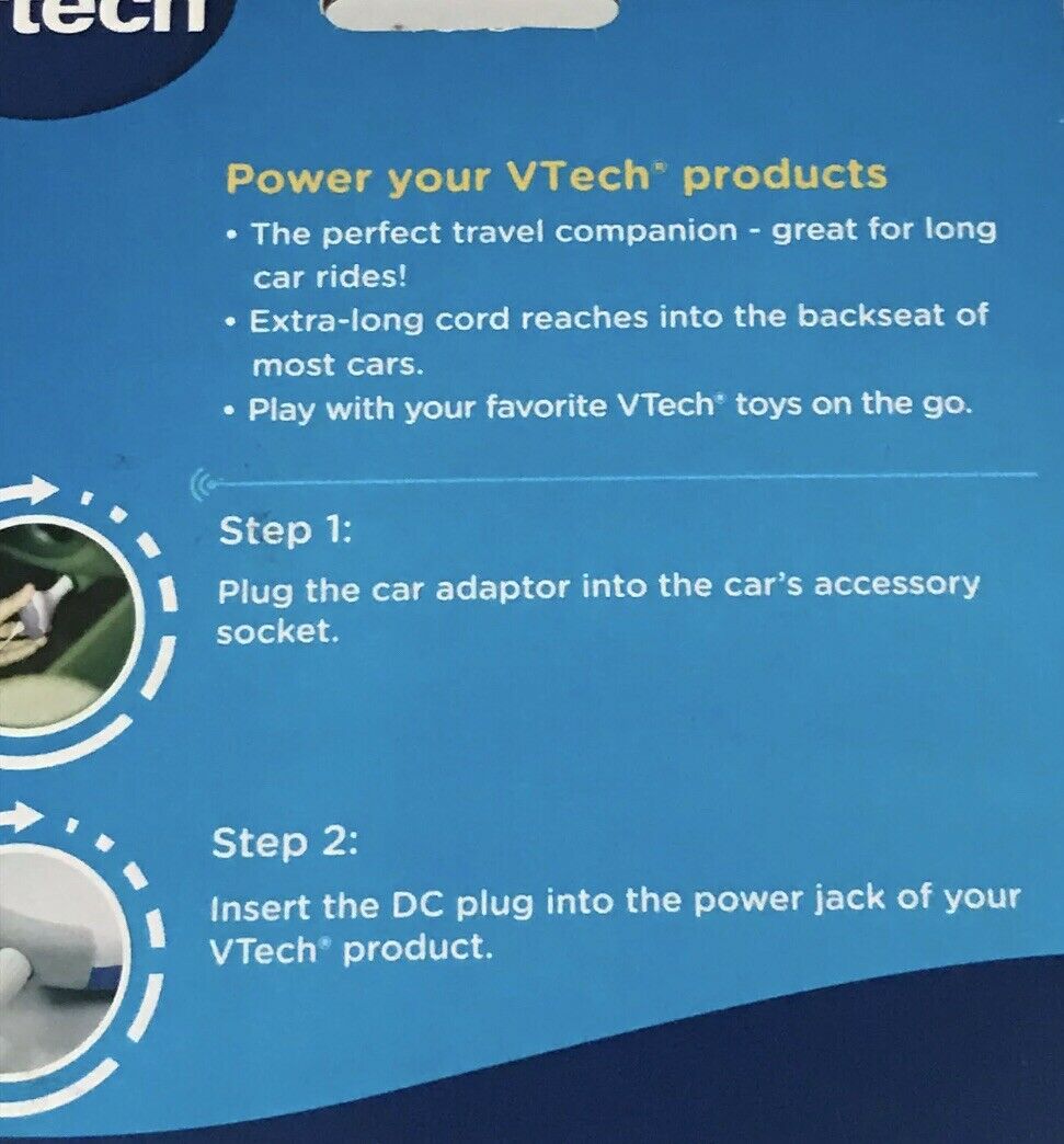Vtech Car Adaptor/ For Use With All Compatible VTech Products - Fresh Stock Dated February 2026