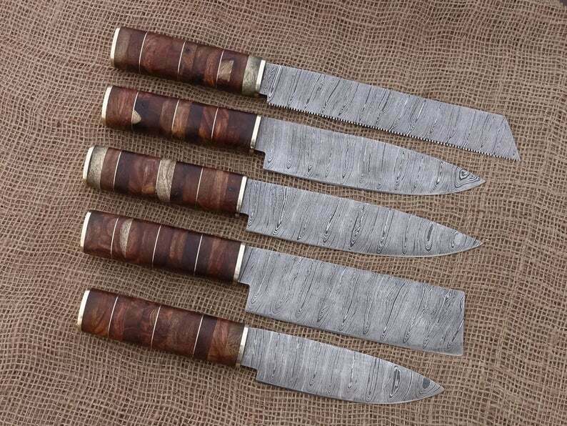 Chef Knife set ,Hand Forged Kitchen knives set  , Best Gift For Mother - Fresh Stock Dated December 2025