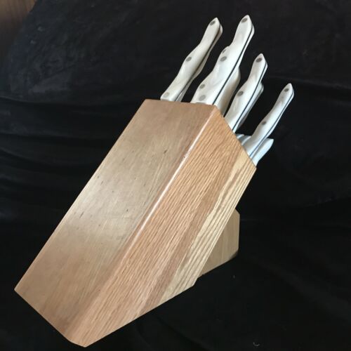 Cutco Knife Set - Pearl White handles 13 Pieces Including Block & 5 Stake Knives - Fresh Stock Dated December 2025