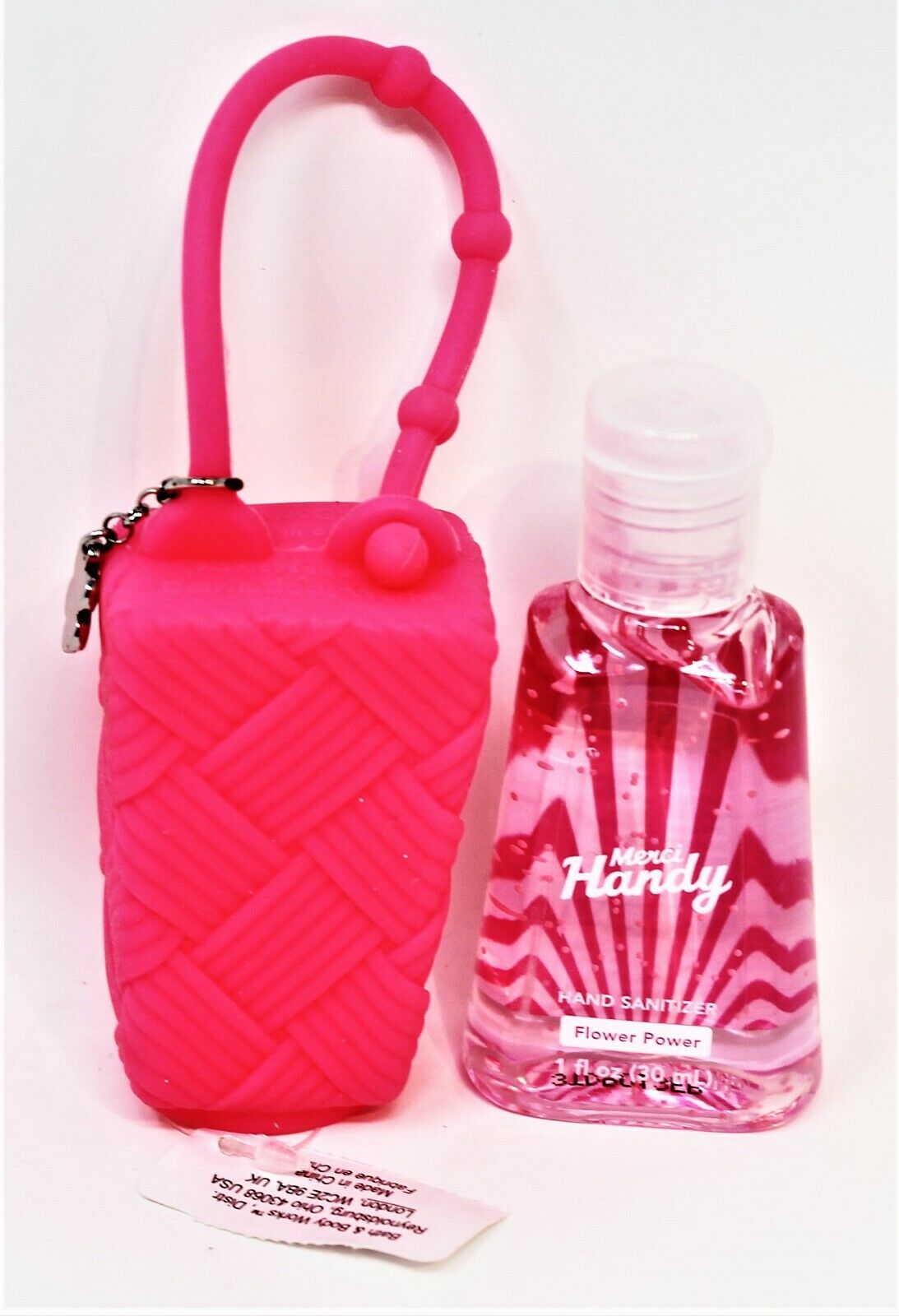 Bath & Body Works Pocketbac Hand Sanitizer Holder Bigelow AntiBac Gel PINK WEAVE - Fresh Stock Dated February 2026