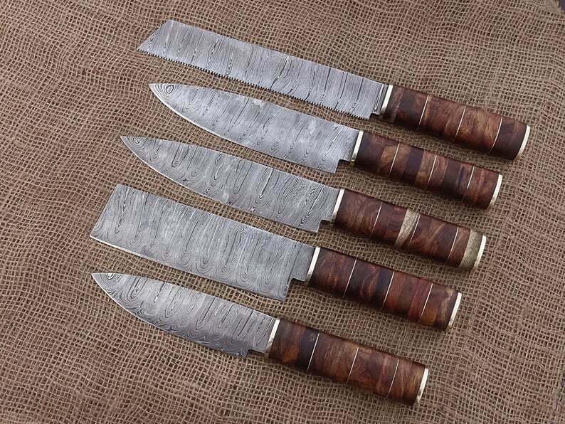 Chef Knife set ,Hand Forged Kitchen knives set  , Best Gift For Mother - Fresh Stock Dated December 2025